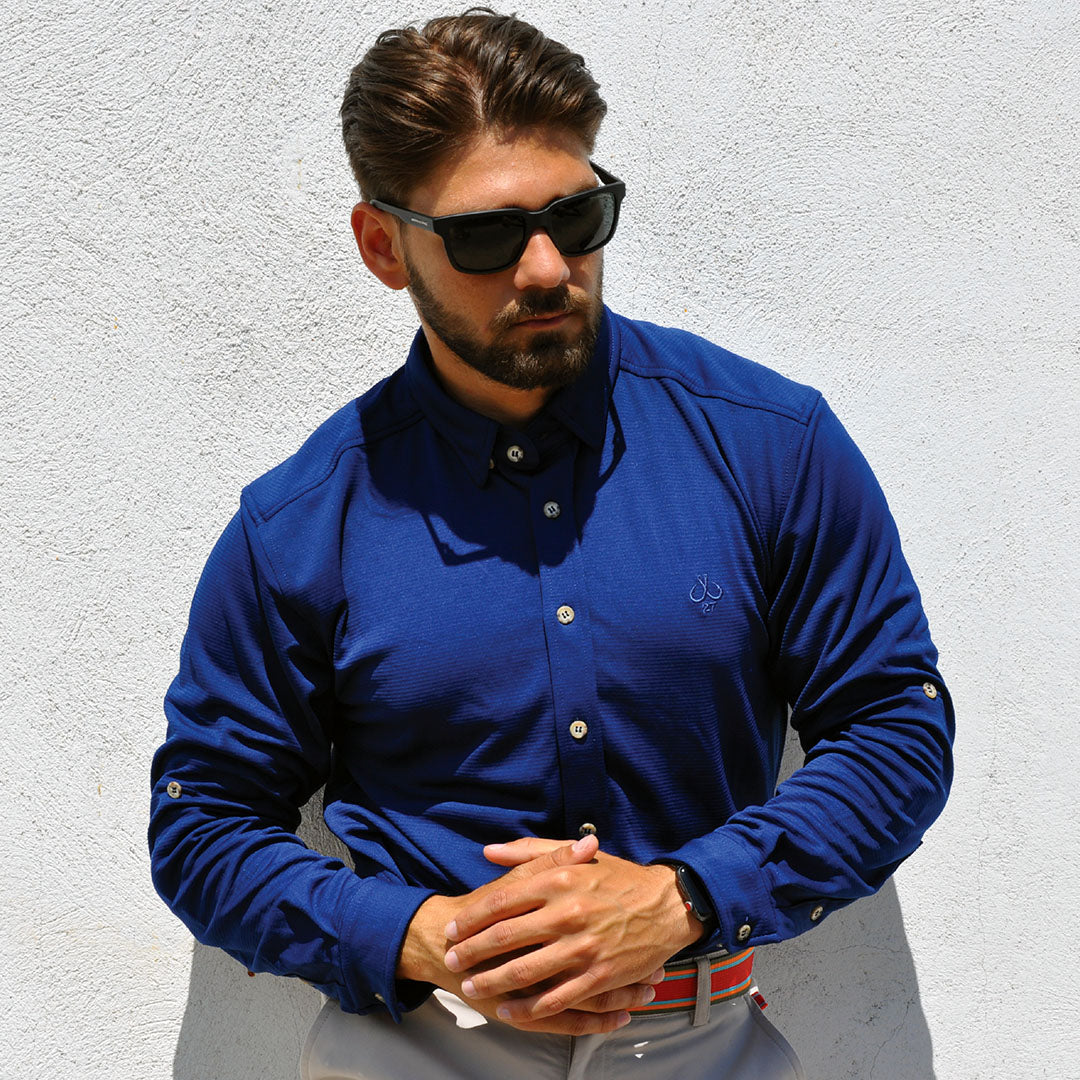 Performance Button Down Dress Shirt RT27 Navy / L Performance Button Down Dress Shirt RT27 Navy / L